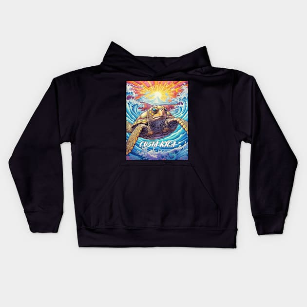 Costa Rica Sea Turtle Kids Hoodie by RichCoastTradingCompany